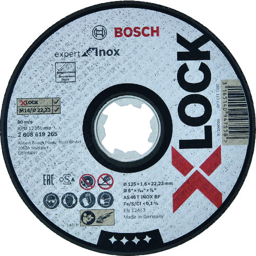 【TRUSCO】ボッシュ　Ｘ－ＬＯＣＫ切断砥石１２５ｘ１．６ステンＥＸ